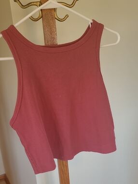 wild fable Dusty Rose Ribbed Cropped Tank